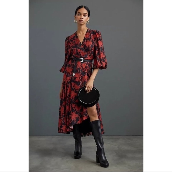 Anthropologie x Caballero silk wrap dress - Picture 2 of 8